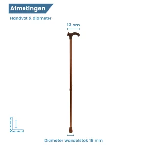 Ergonomischer Gehstock, Relax-Griff, bronzefarben, für Rechtshänder, Durchmesser