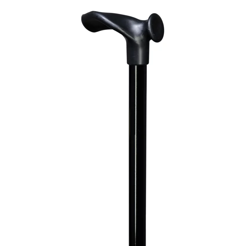 Ergonomischer Gehstock mit Relax-Griff in Schwarz, für Linkshänder