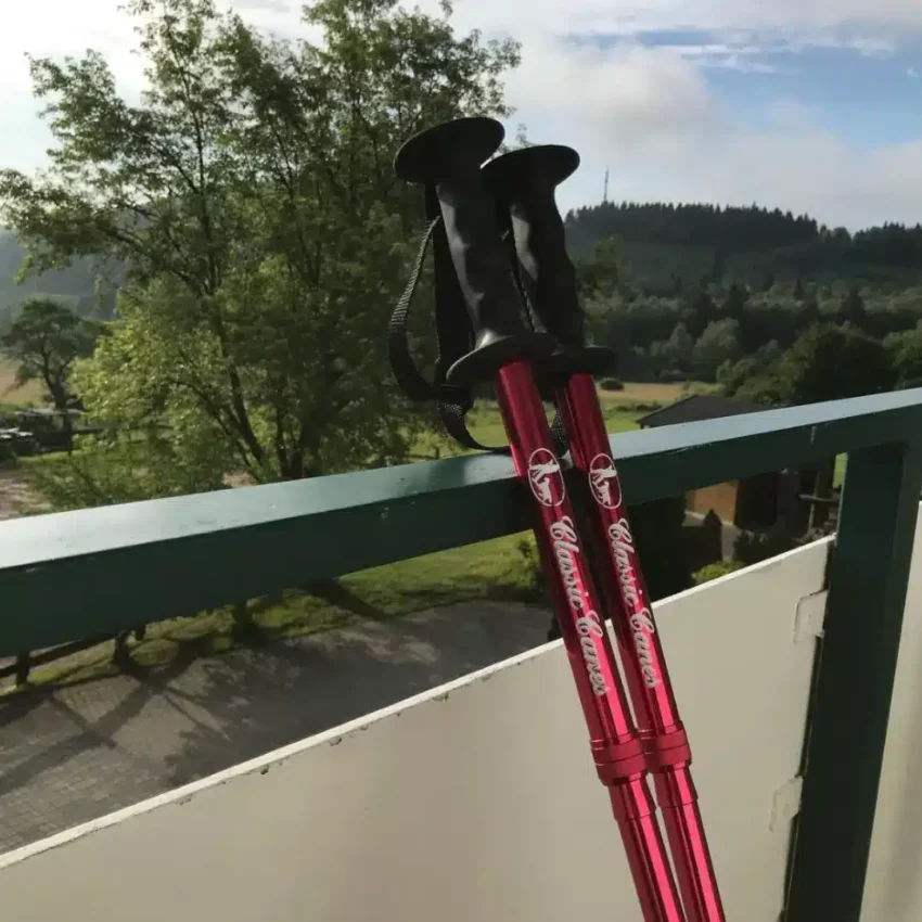 Faltbarer Bergwanderstock, rot