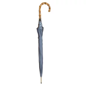 Regenschirm mit Bambusgriff, 92 cm lang, grau