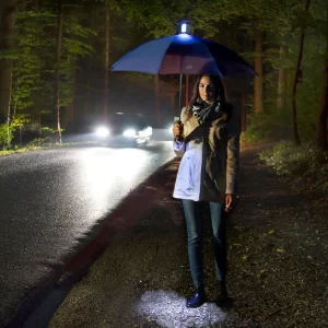 Wanderstock schwarz mit LED-Beleuchtung