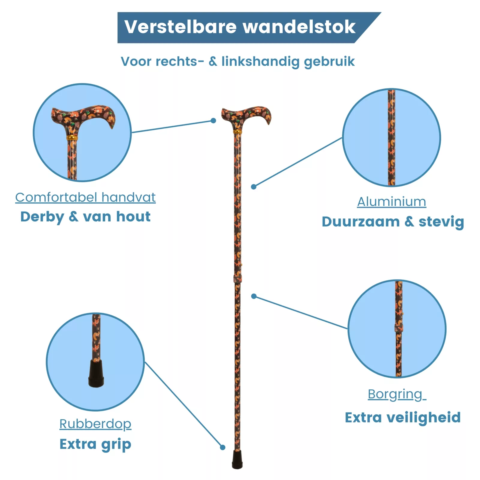 Eigenschaften des Wanderstocks „Boswezens“