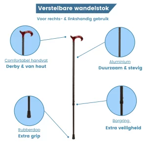 Schwarzer Stock mit rotem Griff