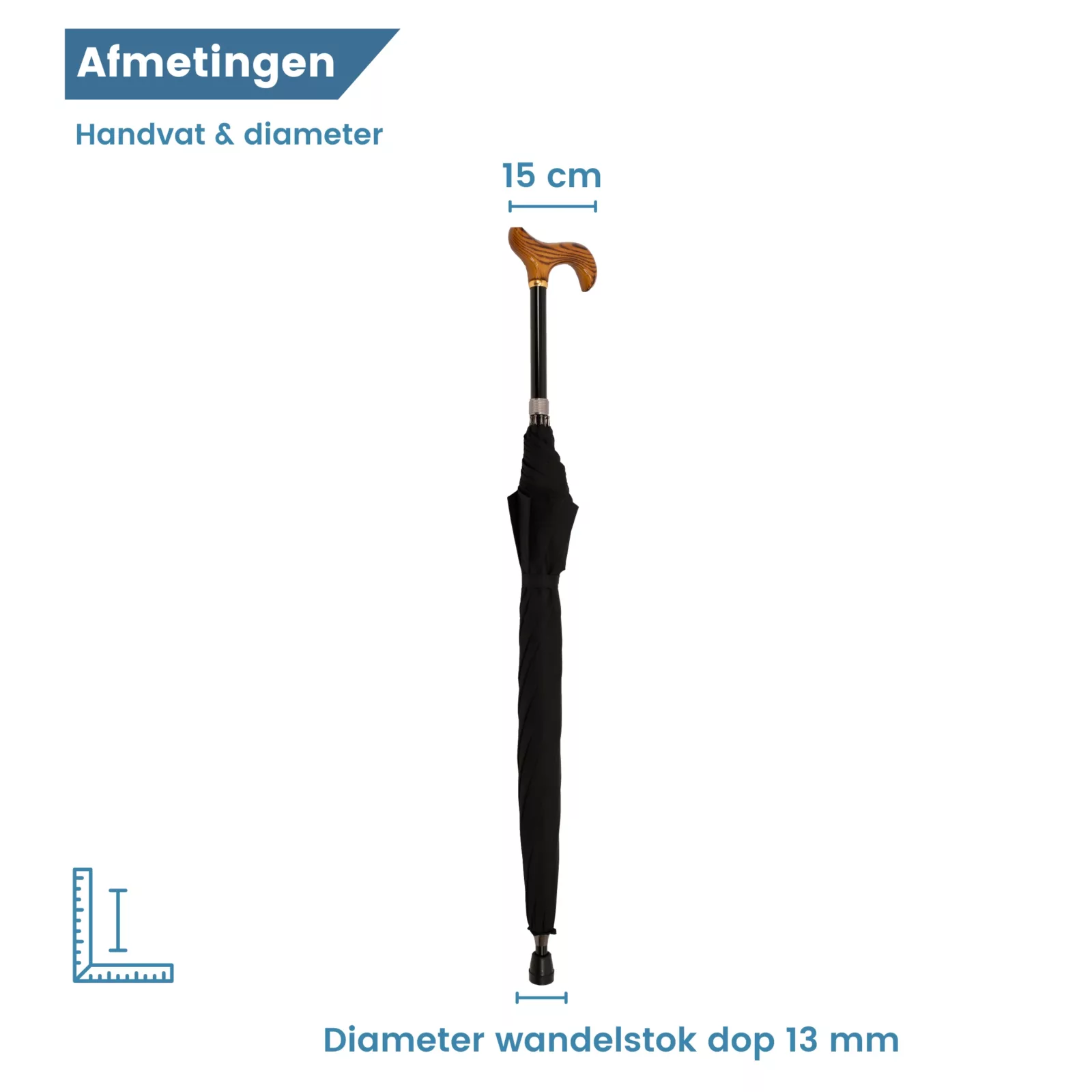 Durchmesser des Wanderstocks mit Regenschirm