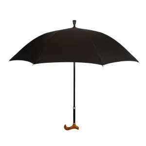 Aufgeklappter Schirmstock in Schwarz