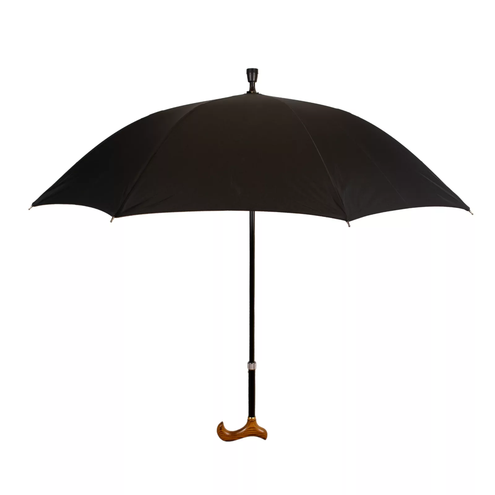 Aufgeklappter Schirmstock in Schwarz
