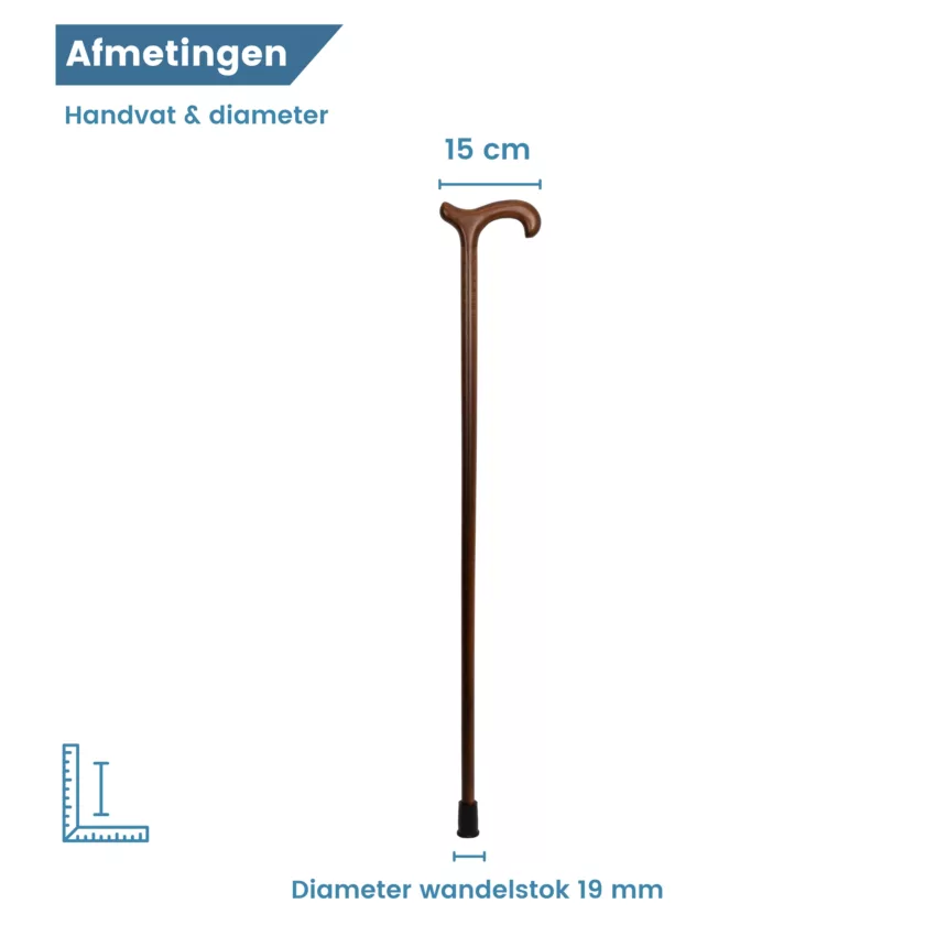 Gehstock aus Buchenholz, braun, Durchmesser