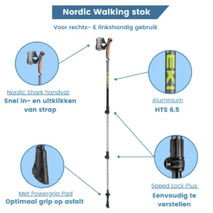Nordic Walking Stock „Traveller“ aus Aluminium, verstellbar