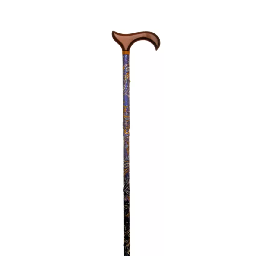 garcia 1880 faltbarer Gehstock mit blauem Kaschmir-Print, Länge