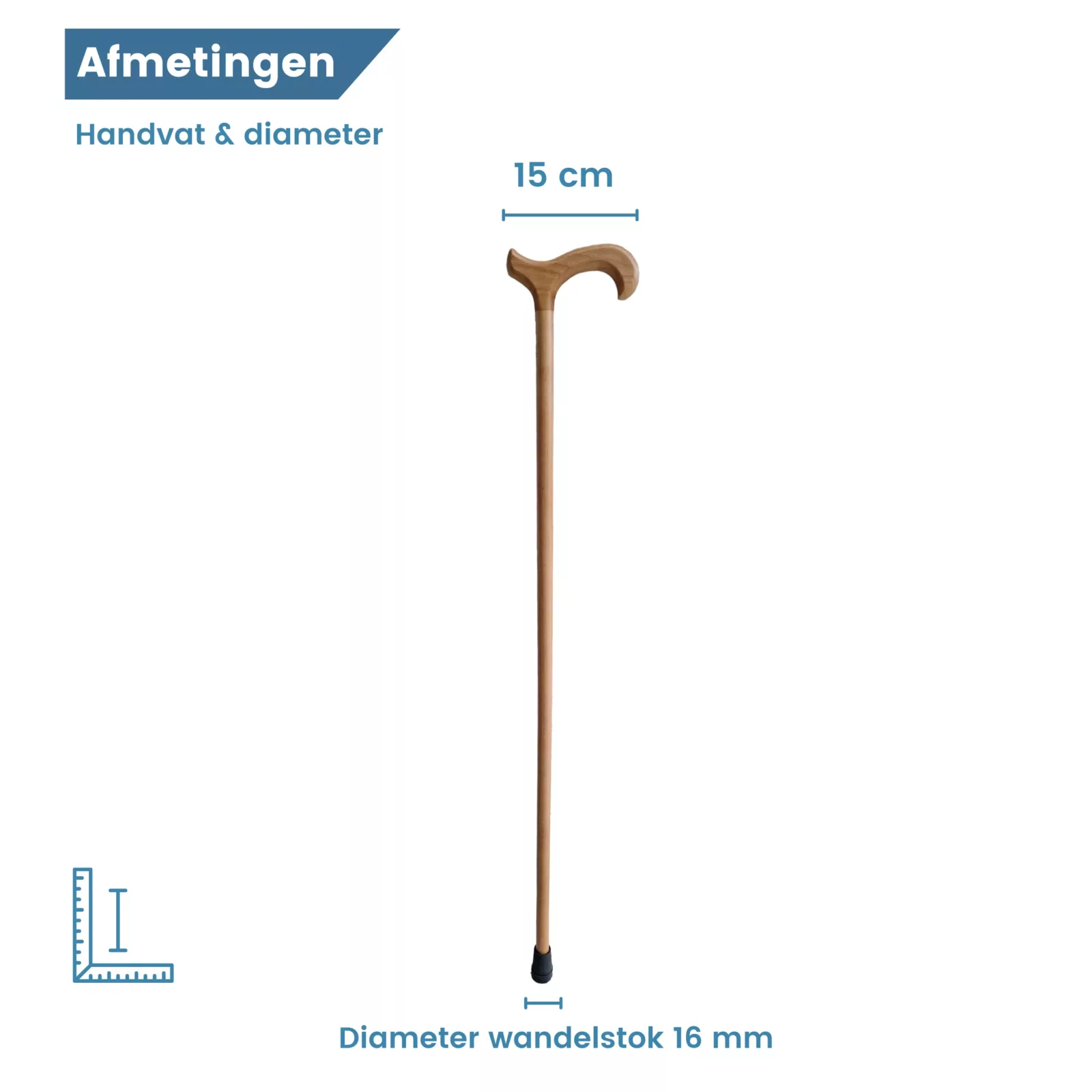 Gehstock aus hellbraunem Buchenholz