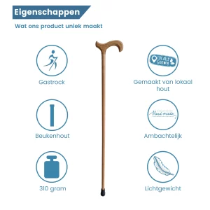 Eigenschaften eines Wanderstocks aus Holz