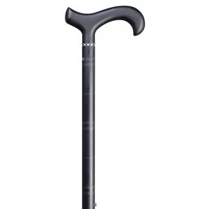 Höhenverstellbarer Gehstock aus Carbon, blau kariert