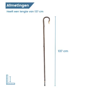 Hirtenstock aus Kastanienholz mit Rinde, 137 cm lang