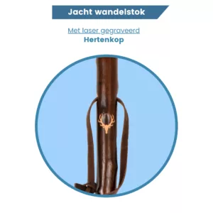 Gastrock, Jagdstock, Hirschkopf, Kastanienholz, Logo