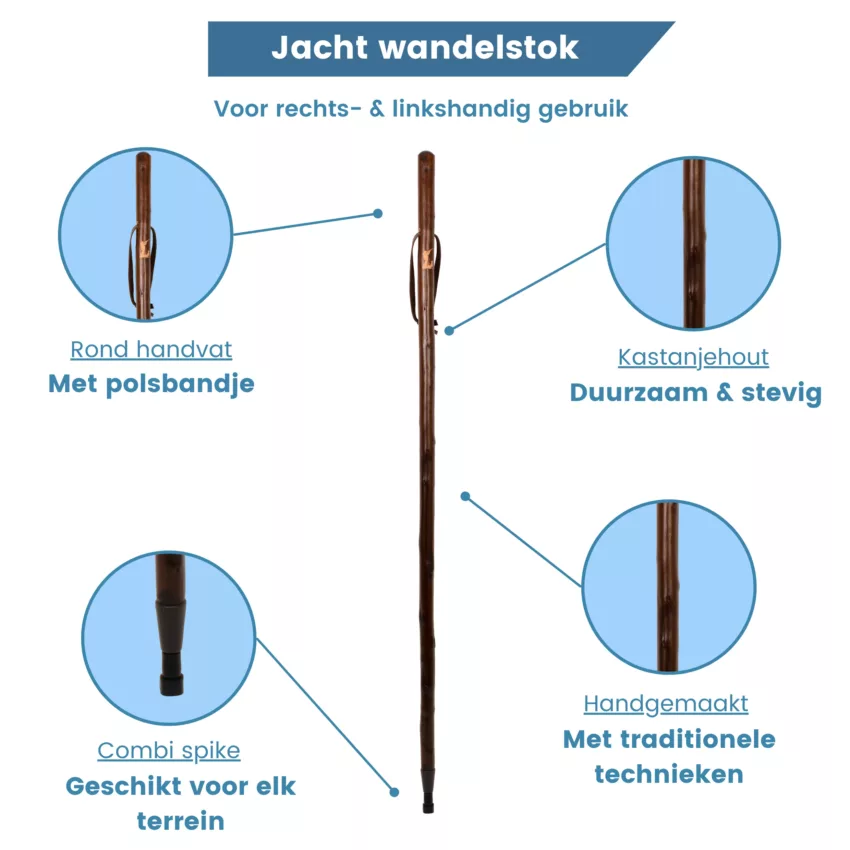 Gastrock, Jagdstock, Jäger mit Jagdhund, Kastanienholz, USB