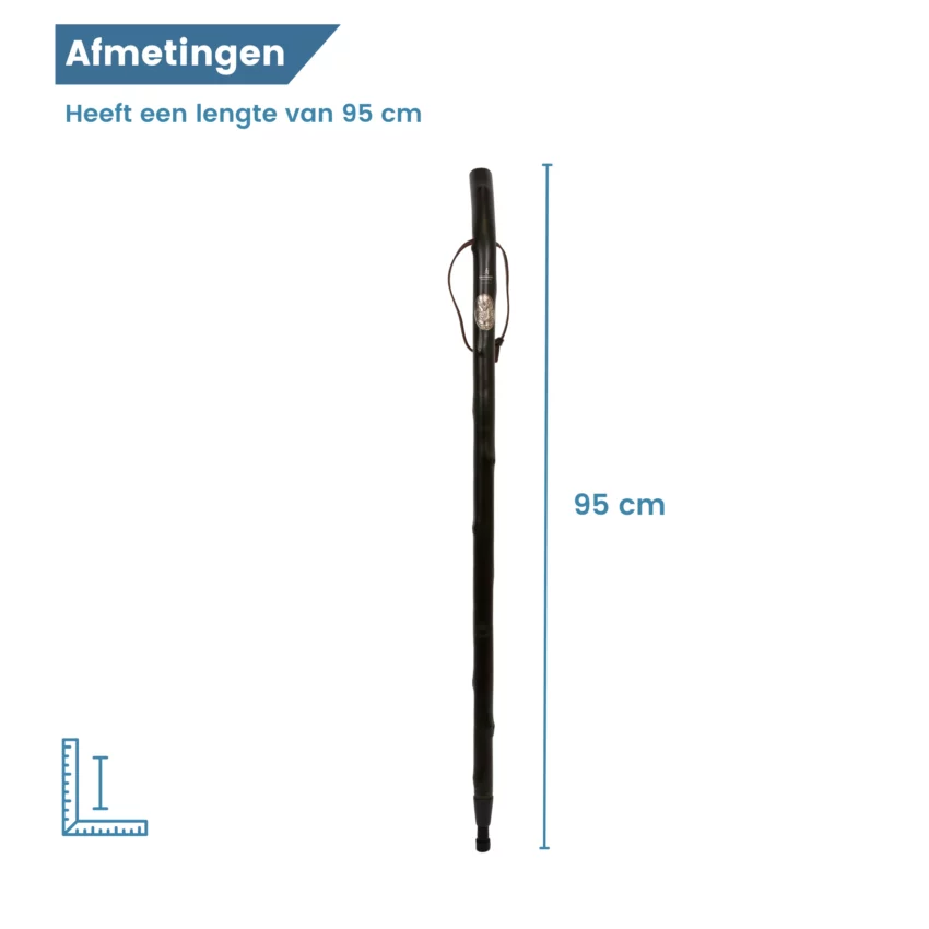 Jagdstock aus Kastanienholz, olivgrün, Länge 95 cm