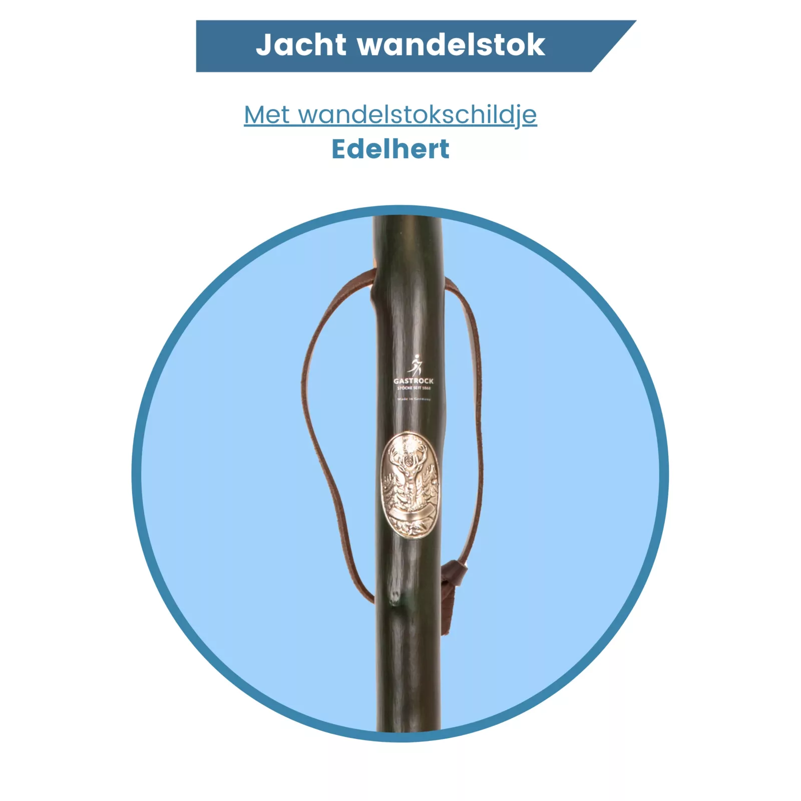 Wanderstock mit Hirsch-Emblem