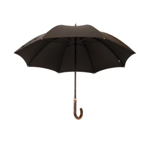 Regenschirm mit Akazienholzgriff, 108 cm Durchmesser, schwarz
