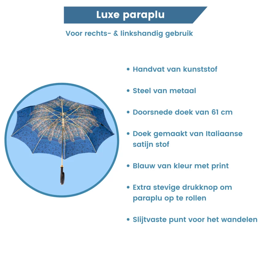 Luxus-Regenschirme – zusätzliche Informationen – blau