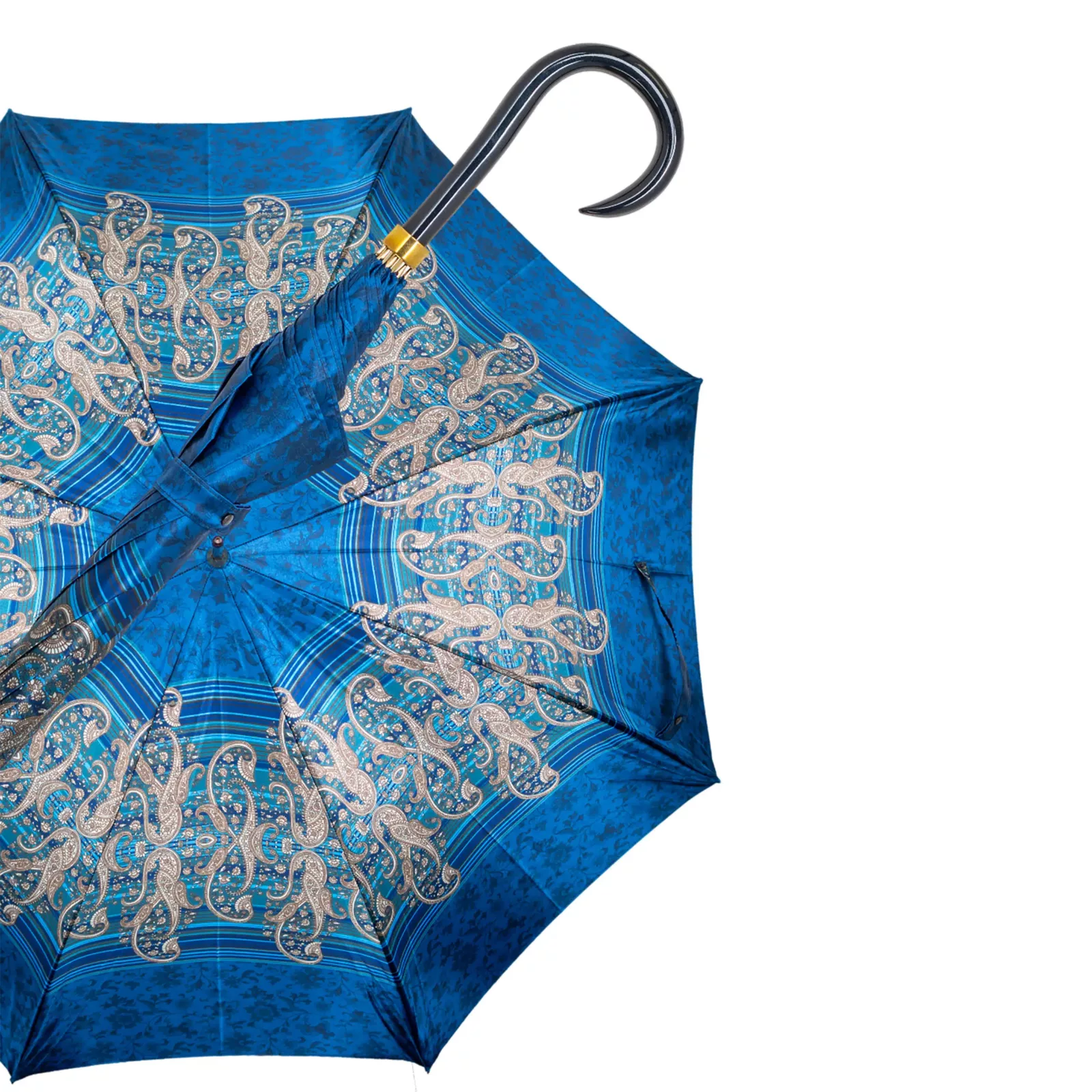 Regenschirm aus italienischem Satinstoff, blau