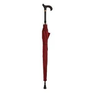 Höhenverstellbarer Regenschirmstock aus italienischem Stoff, rot