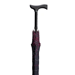 Schirmstock „Stepbrella“ schwarz mit Karomuster
