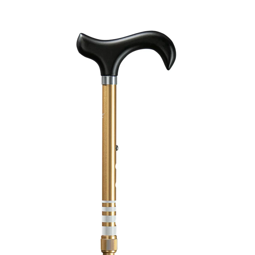Gastrock ausziehbarer Gehstock Ringel Gold Champagner