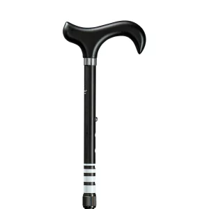 Gastrock ausziehbarer Wanderstock Ringel schwarz