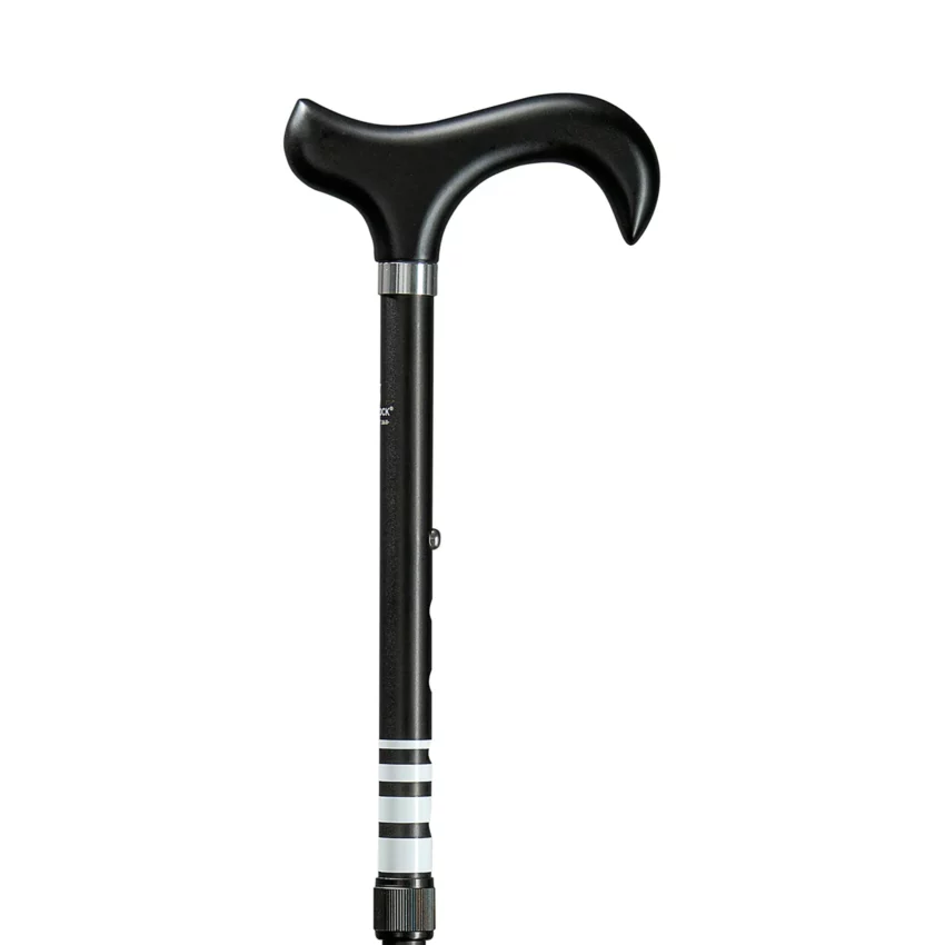 Gastrock ausziehbarer Wanderstock Ringel schwarz