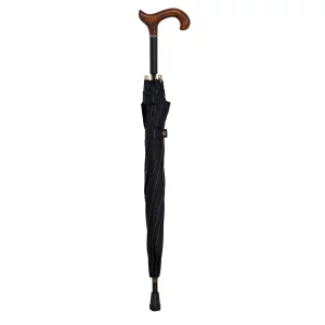 Schirmstock, 78 cm lang, dunkelgrau, Derby-Griff, braun