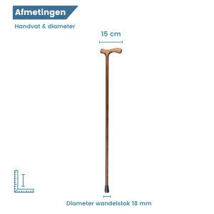 Durchmesser des Wanderstockes aus Holz