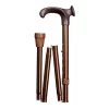 Ergonomischer Gehstock – faltbar – Bronze – Relax-Griff – links