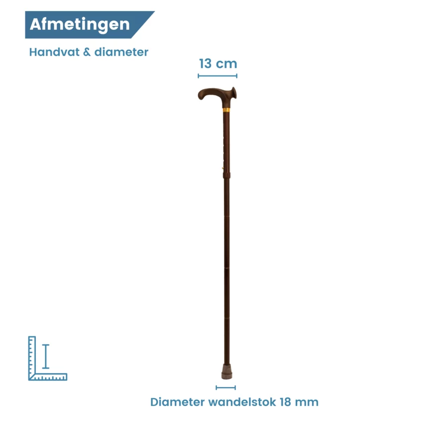 Faltbarer Gehstock, anatomisch geformt, faltbar, Relax-Griff, für Linkshänder, Durchmesser