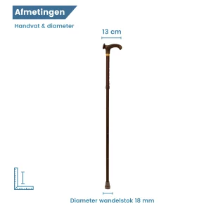 Wanderstock, anatomisch geformter Griff für Rechtshänder, faltbar, Durchmesser