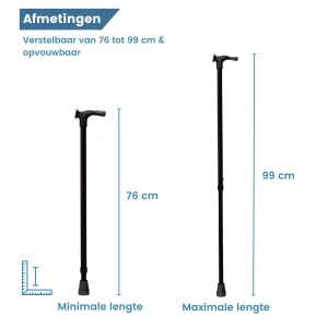 Ergonomischer Wanderstock mit Relax-Griff in Schwarz – Maße