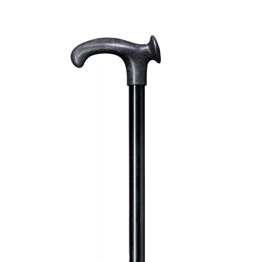 Ergonomischer Gehstock in Schwarz mit Griff für die linke Hand