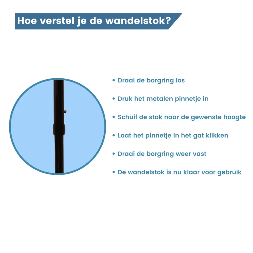 verstellbarer ergonomischer Gehstock für Linkshänder, schwarz