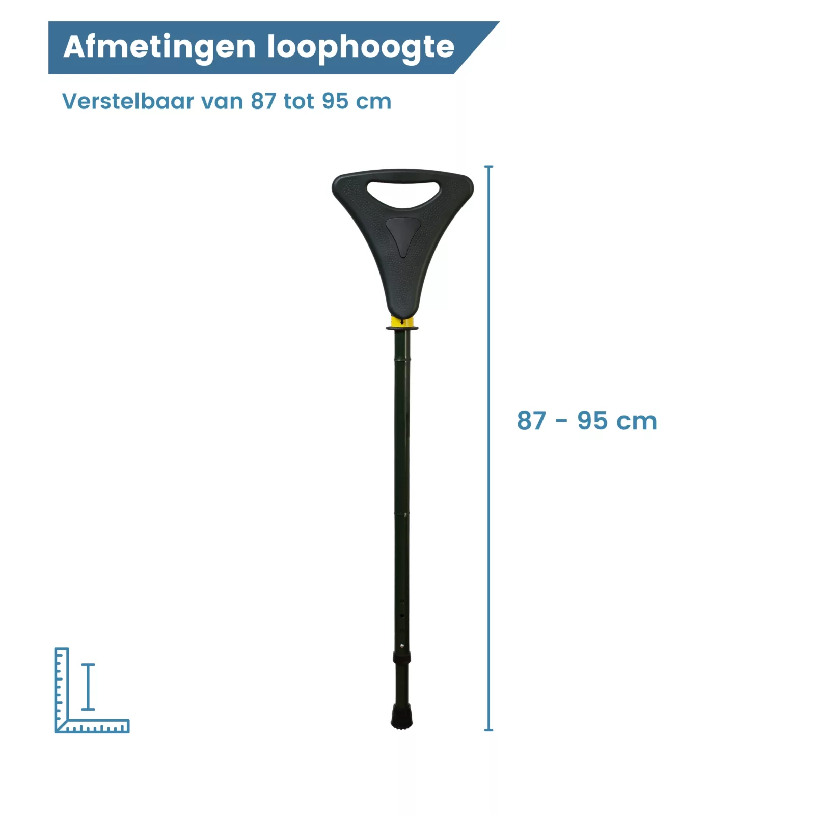 Gastrock-Gehstock mit sitz „Flipstick Walker“, grün, Maße
