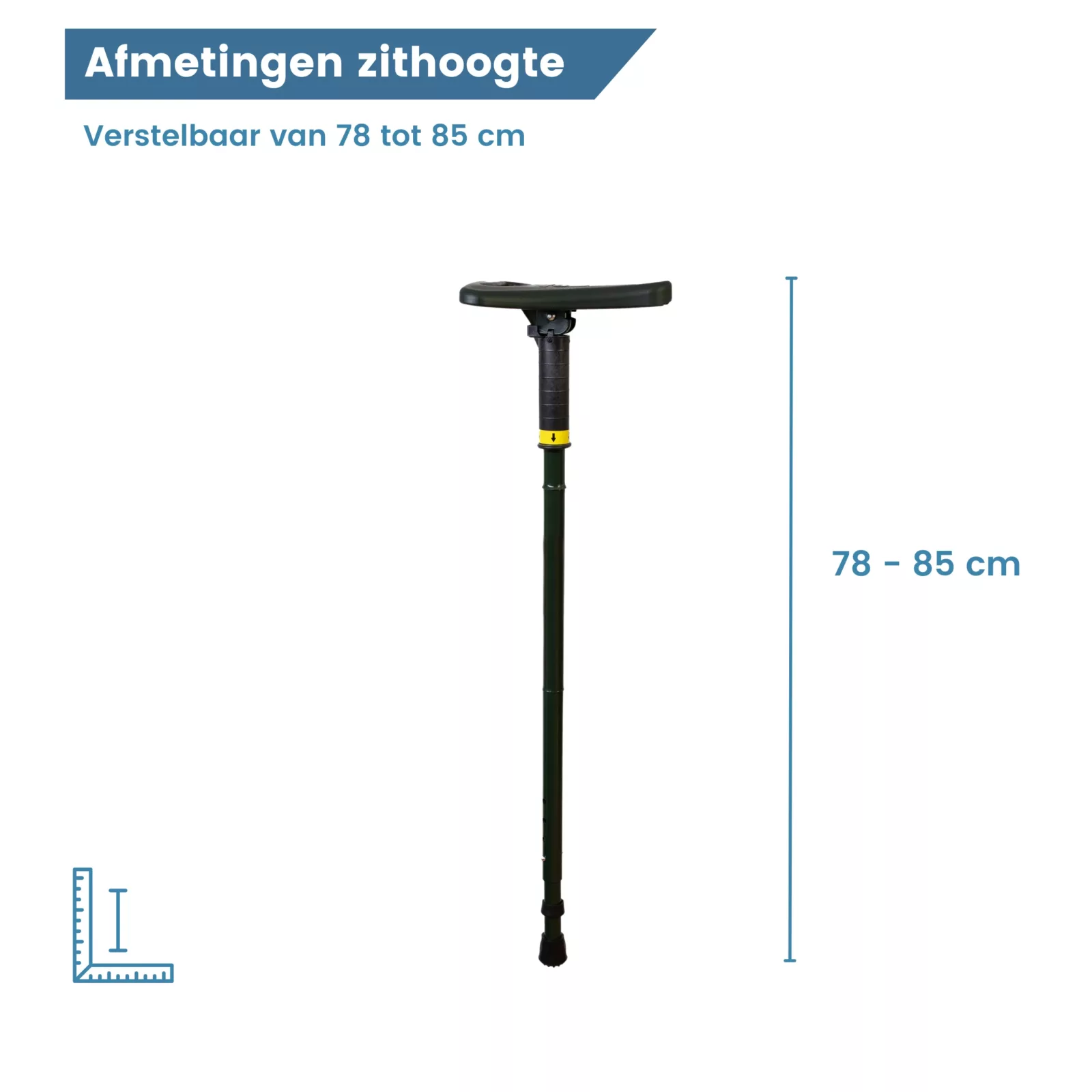 Maße Sitzhöhe Gastrock-Wanderstock mit sitz Flipstick Walker grün