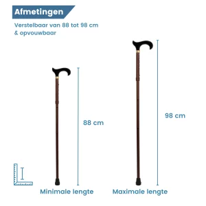 Maße des Wanderstocks aus Bronze mit Clip