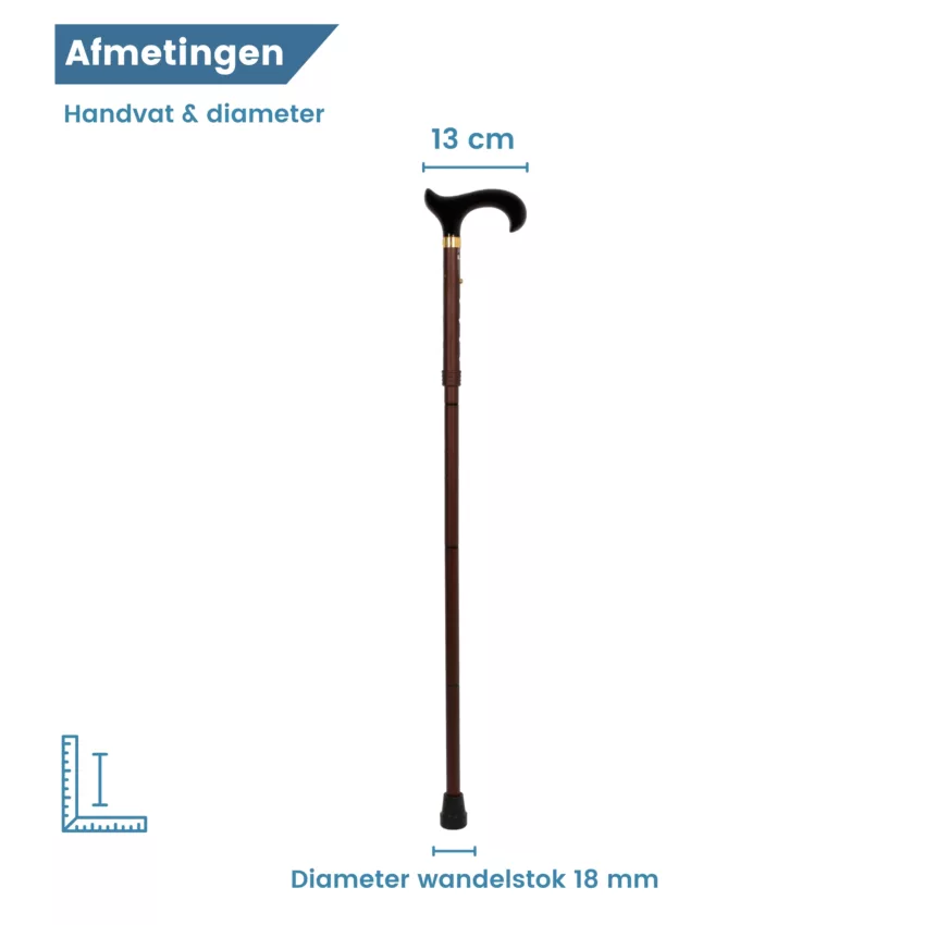 Durchmesser des Wanderstocks in Bronze