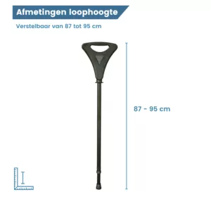 Gastrock-Gehstock mit sitz „Flipstick Walker“ schwarz – Maße