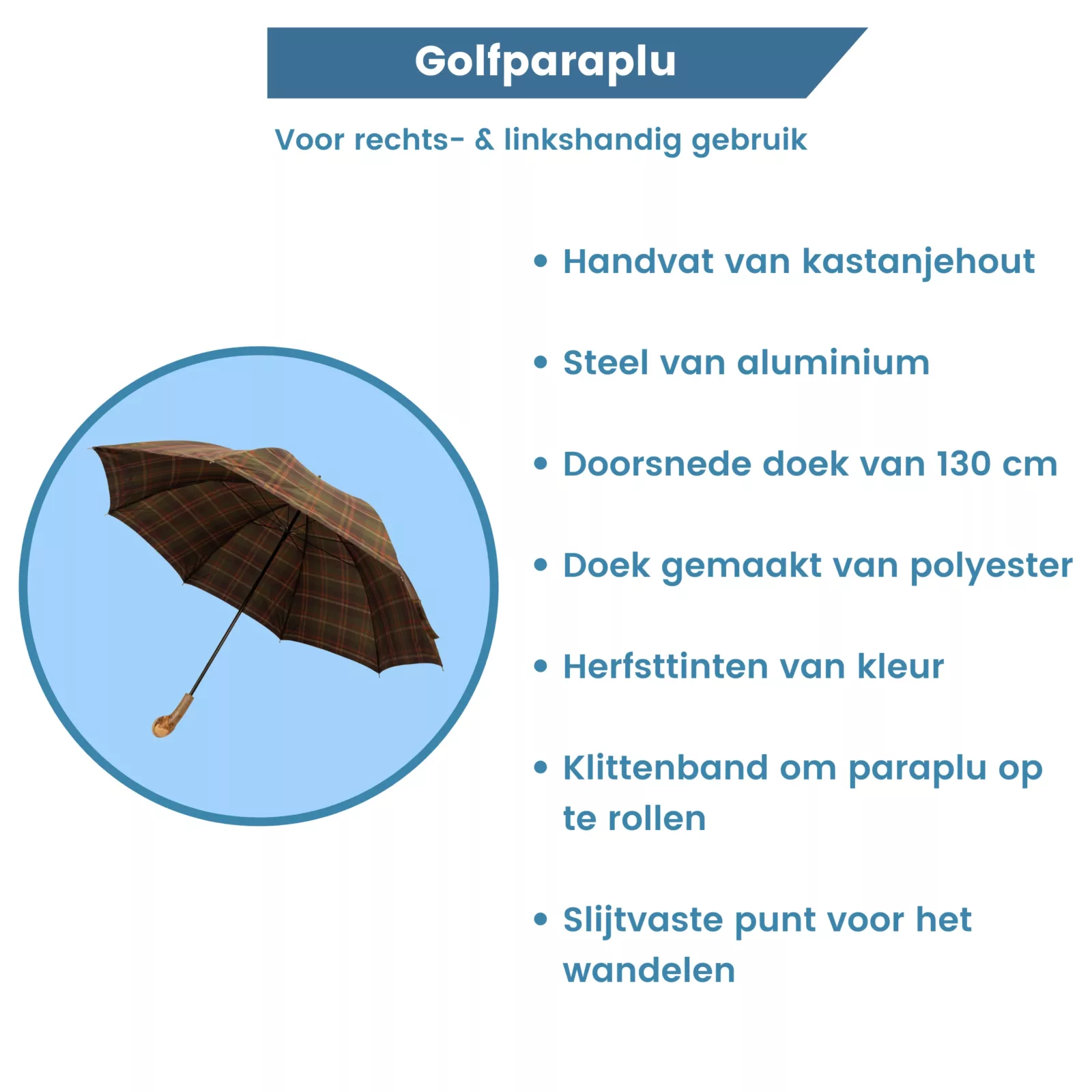 Eigenschaften des Golfschirms in Herbstfarben