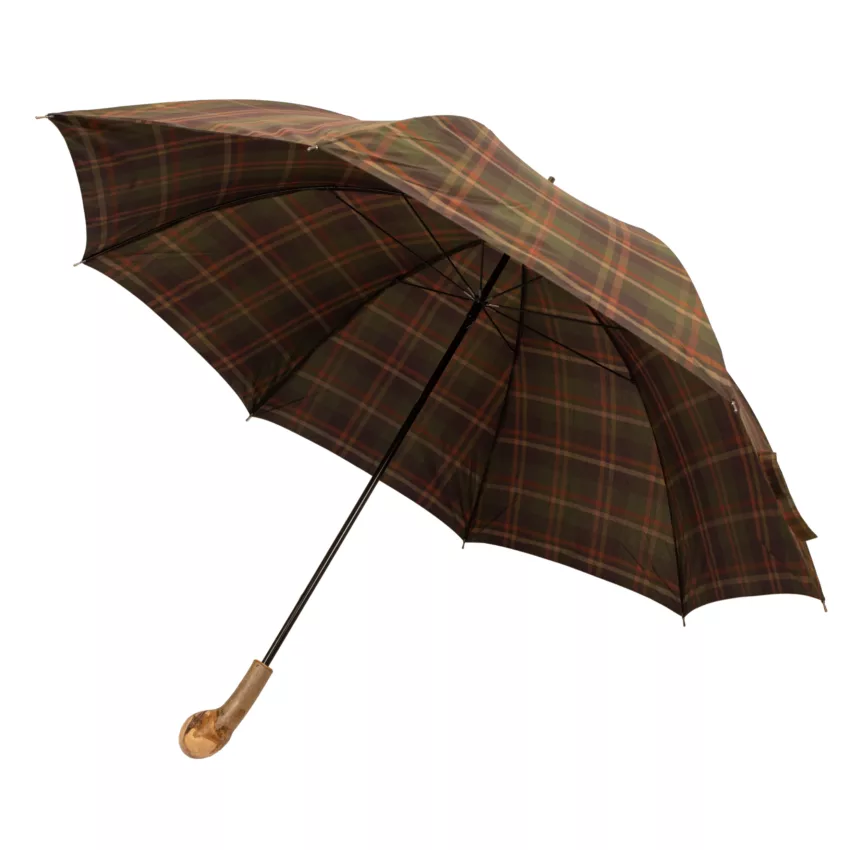 Golfschirm Elite, rustikaler Knopfgriff, Herbstfarben, insgesamt