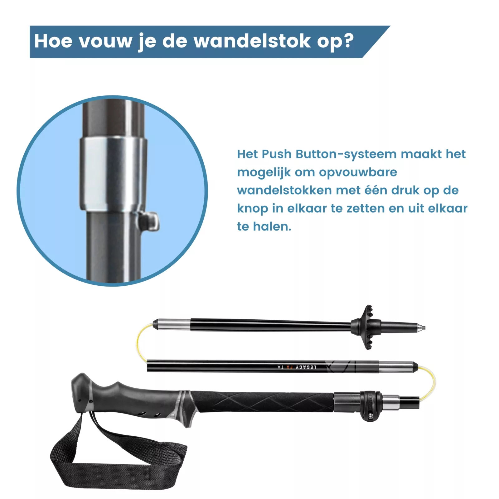 Wie klappt man den Wanderstock zusammen?