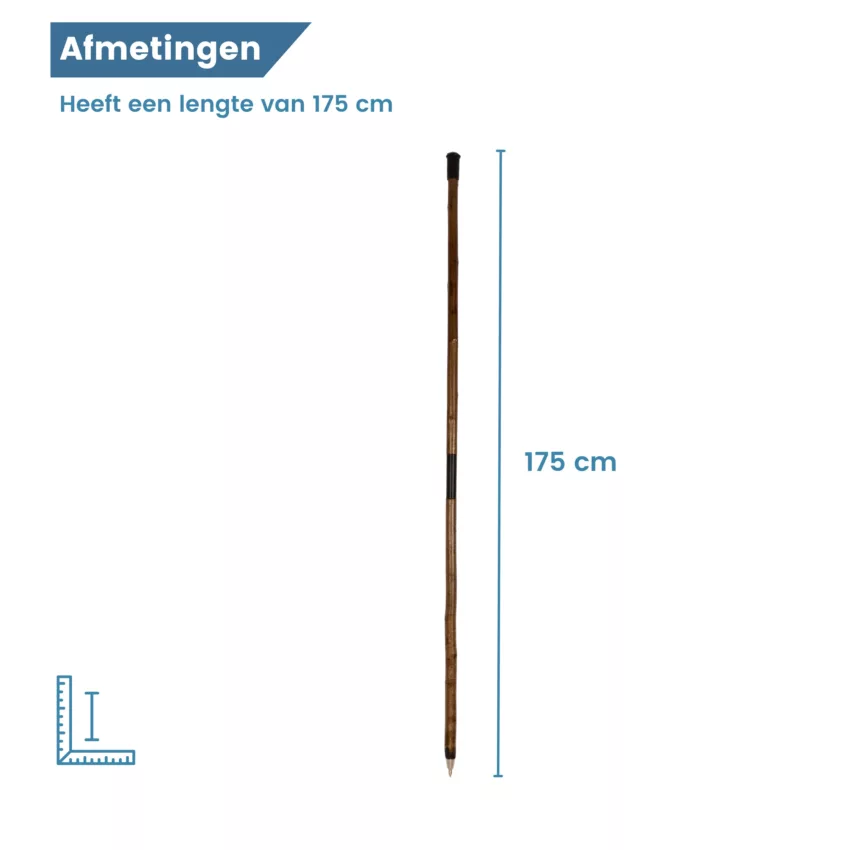 Maße des zweiteiligen Jagdstocks aus Haselnussholz: 175 cm