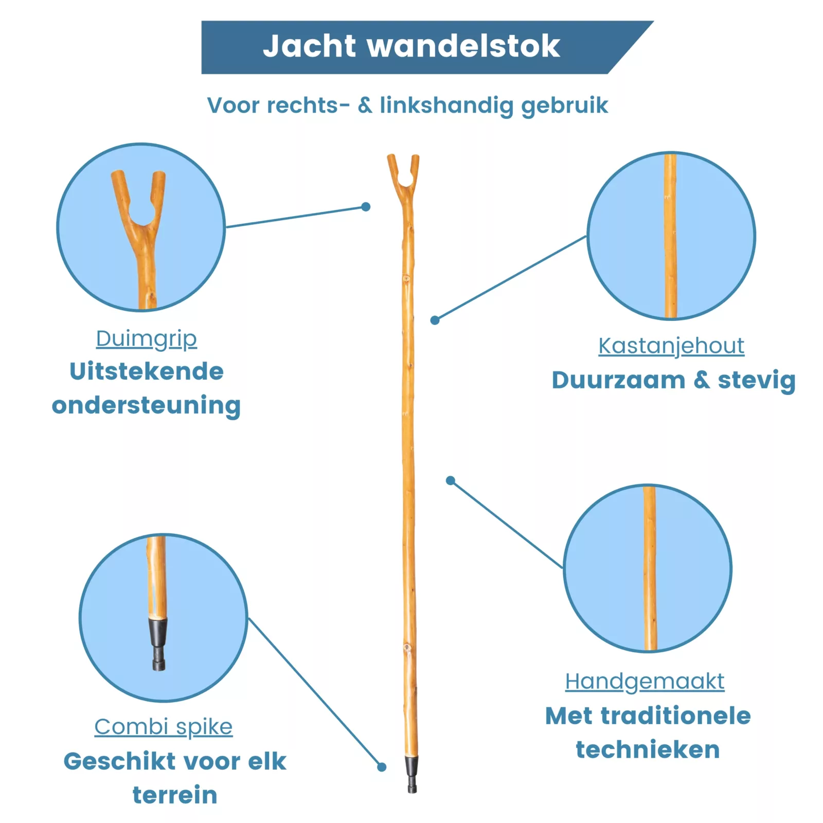 Jagdstock aus Kastanienholz 122 cm USP
