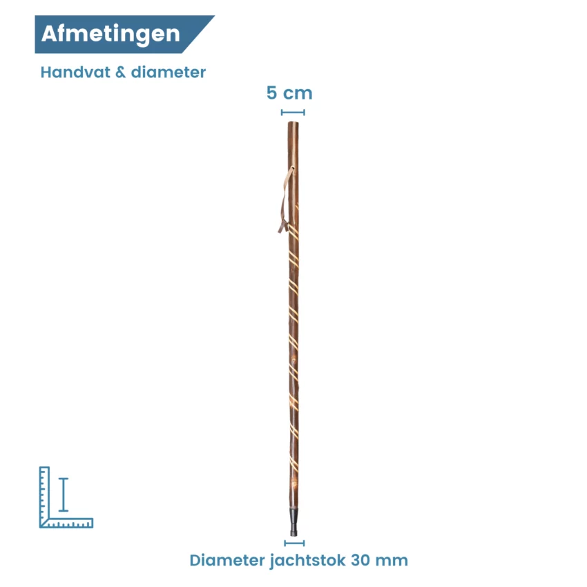 Abmessungen des Griffs und Durchmesser des Wanderstocks