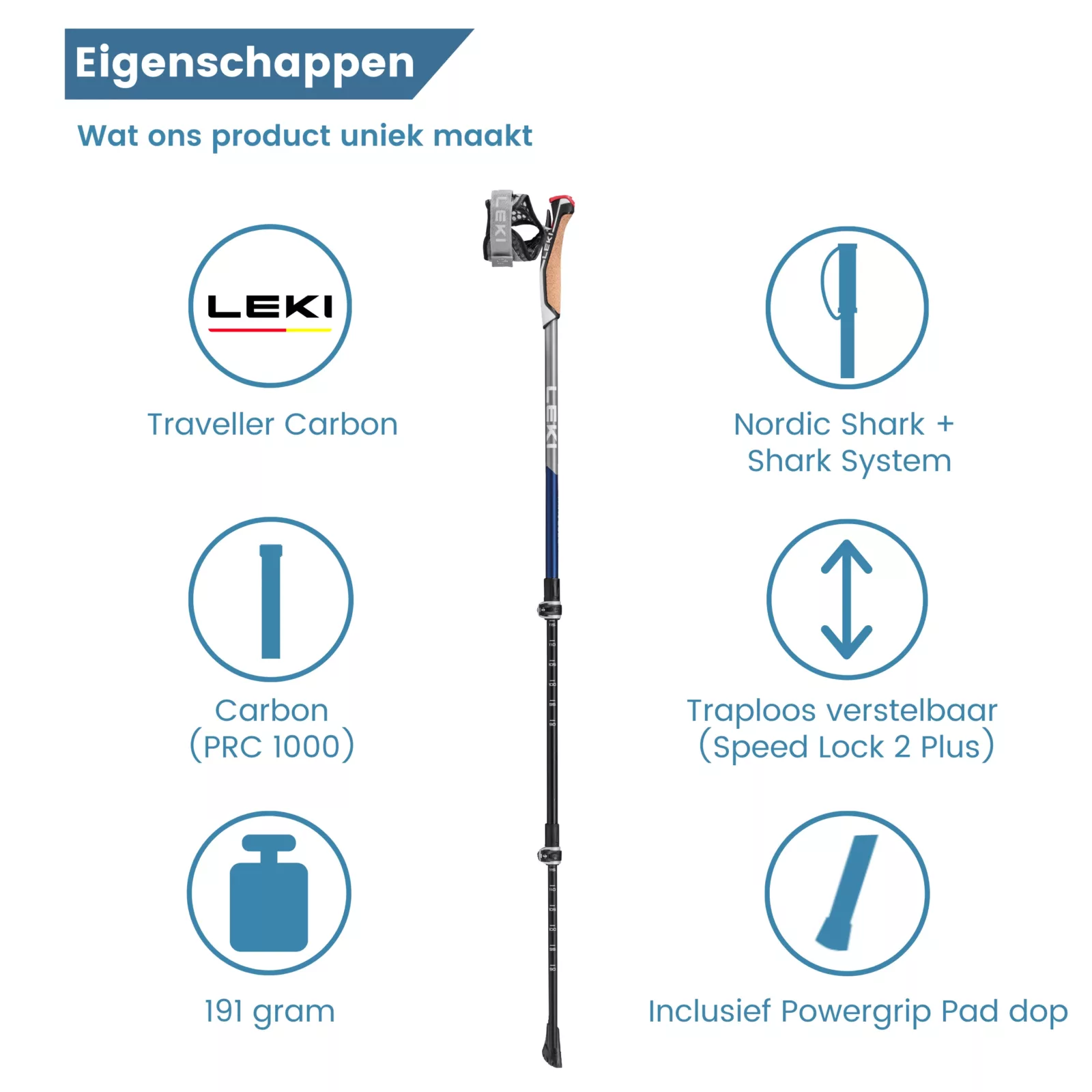 Eigenschaften des Carbon-Nordic Walking Stocks