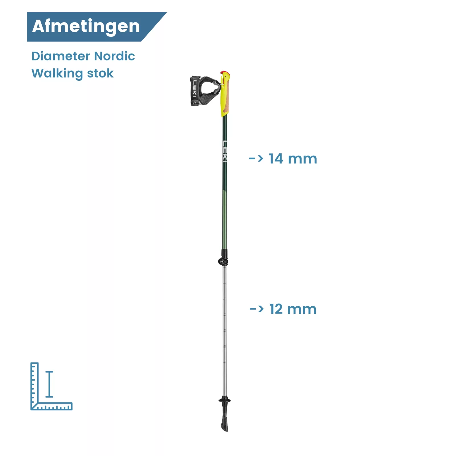 Durchmesser des Wanderstocks